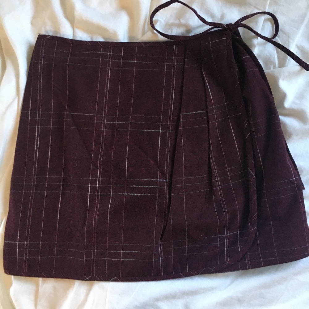 Plaid wrap skirt